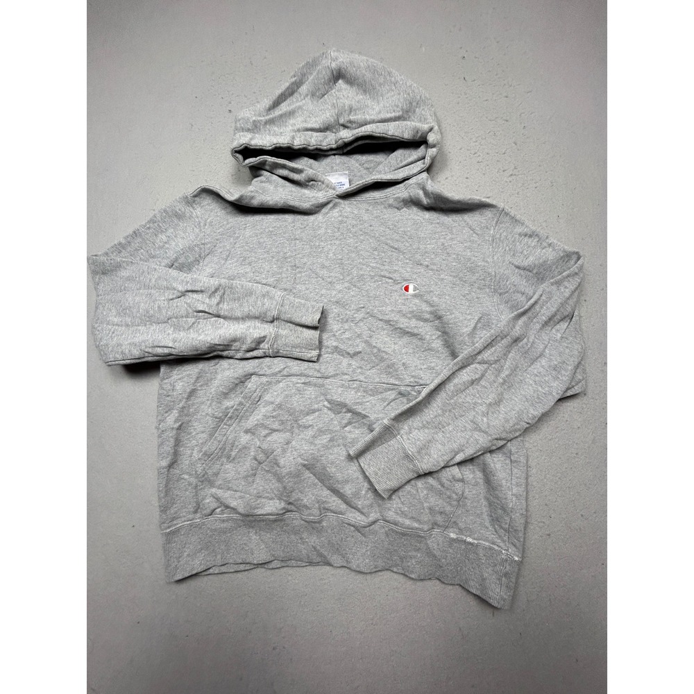 Champion Hoodie Cotton Blend Heather Gray Large Mens
